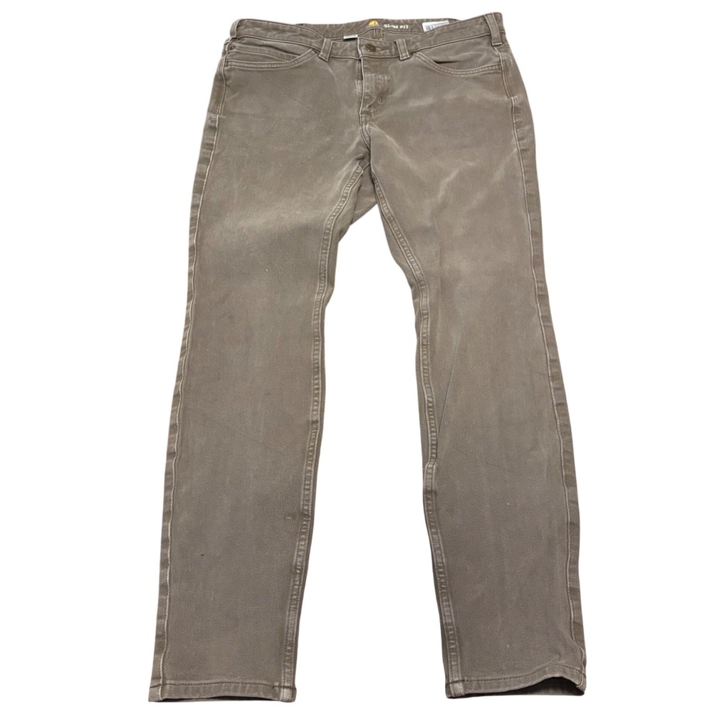 ⁠Carhartt Womens 10 Reg Rugged‎ Flex Slim Fit Work Pants Tarmac Taupe 104214⁠